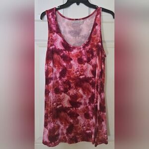 LOGO By Lori Goldstein Pink Tie Dye Tank Top